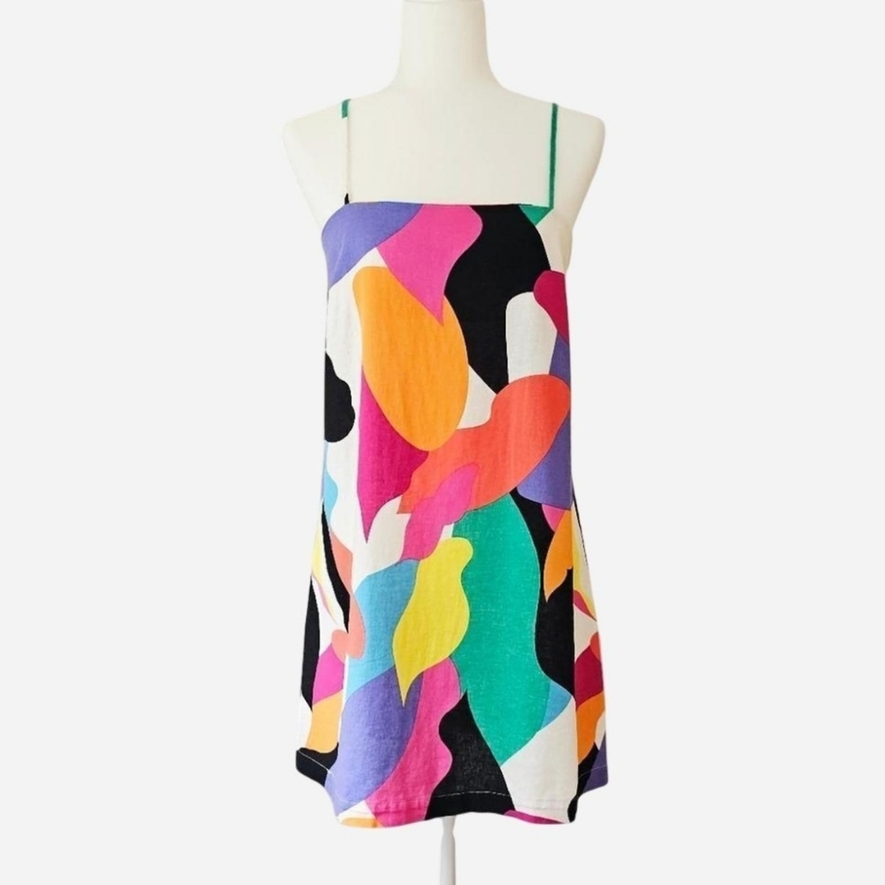A NEW DAY Size‎ XS Women's Multicolored Summer Mini Dress With Adjustable Straps